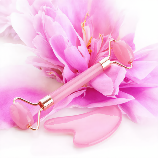 Pink Jade Gua Sha & Roller Set – Face Sculpting