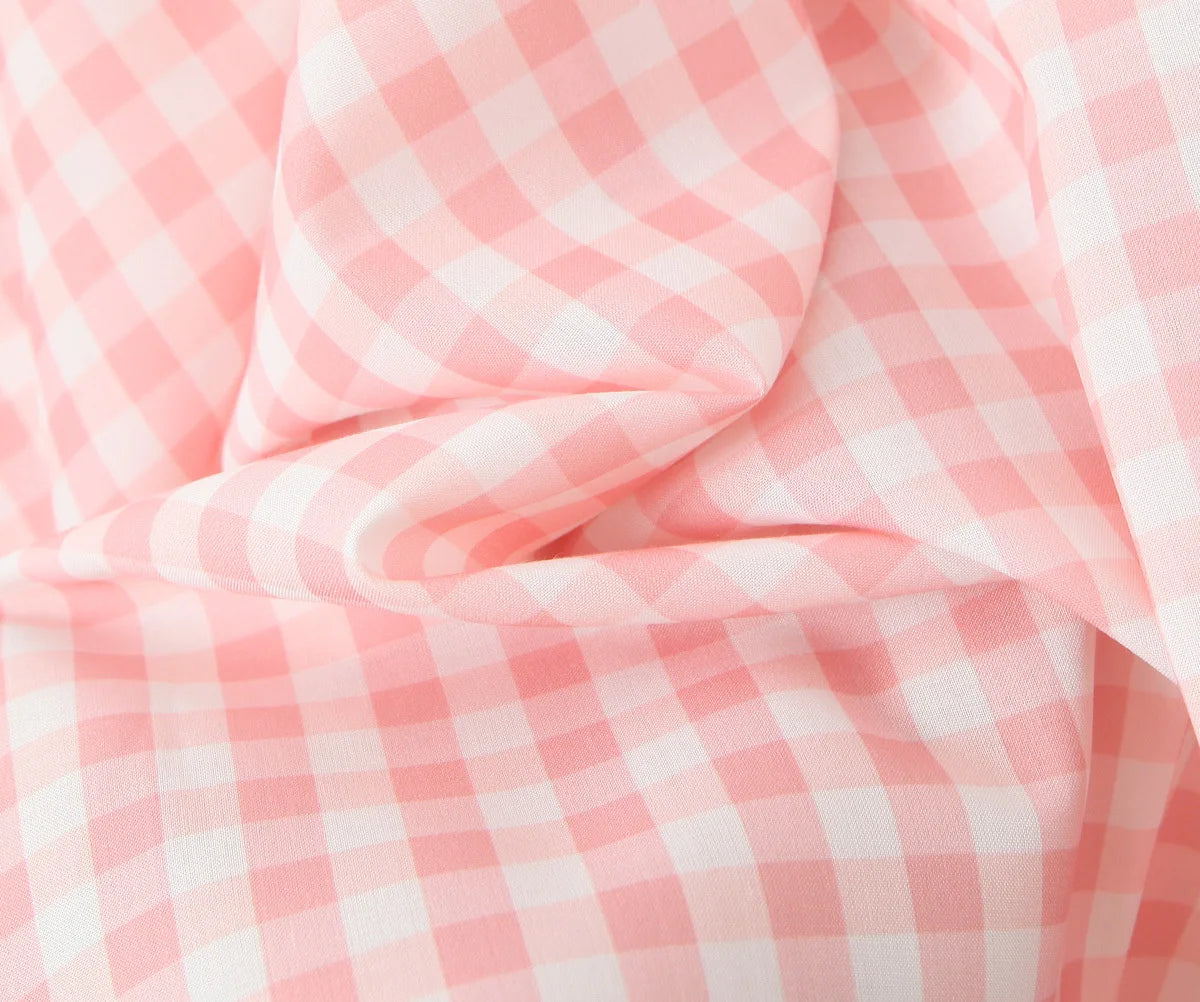 Pink Plaid Halter Dress Backless Low Waist