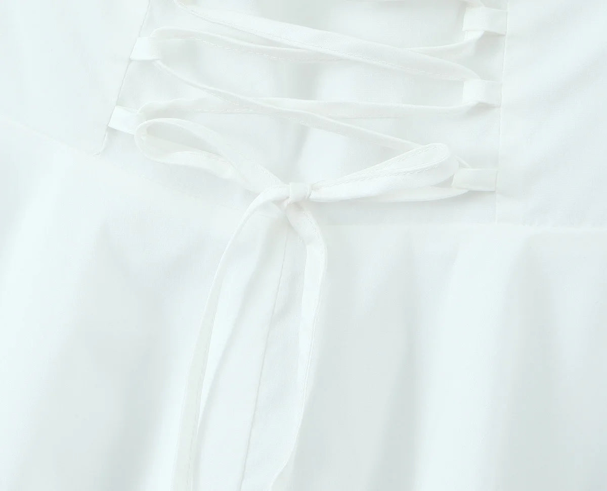 line Elegant Party Dresses Summer Robe Lace Up Vestidos