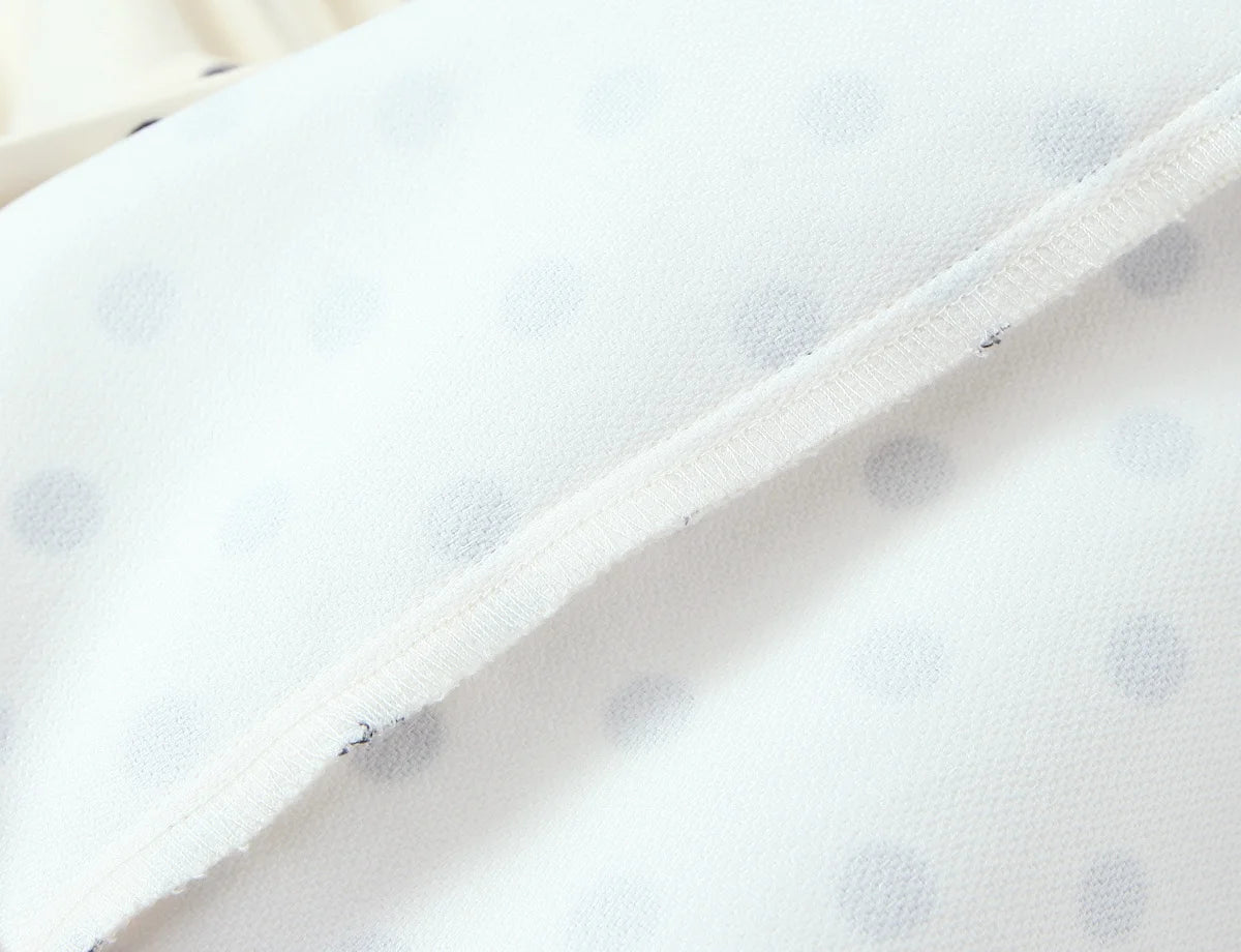 Bow Tie Polka Dot Mini Dress Short Sleeve