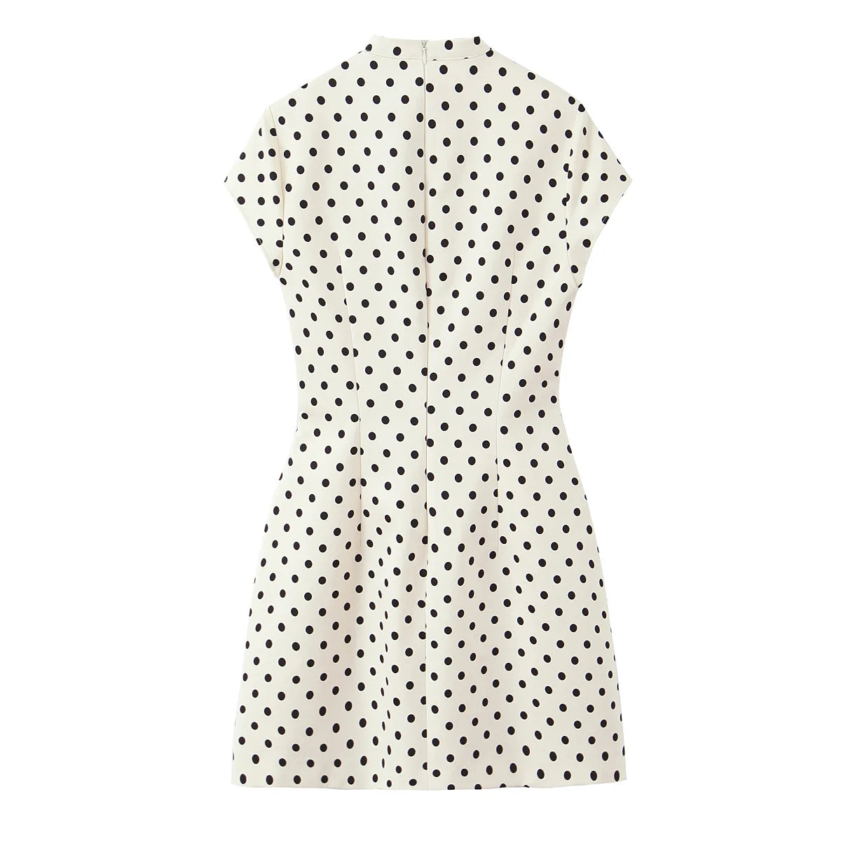 Bow Tie Polka Dot Mini Dress Short Sleeve