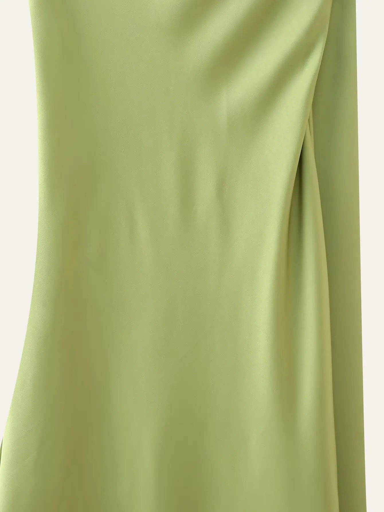Green Satin Halter Maxi Dress Backless