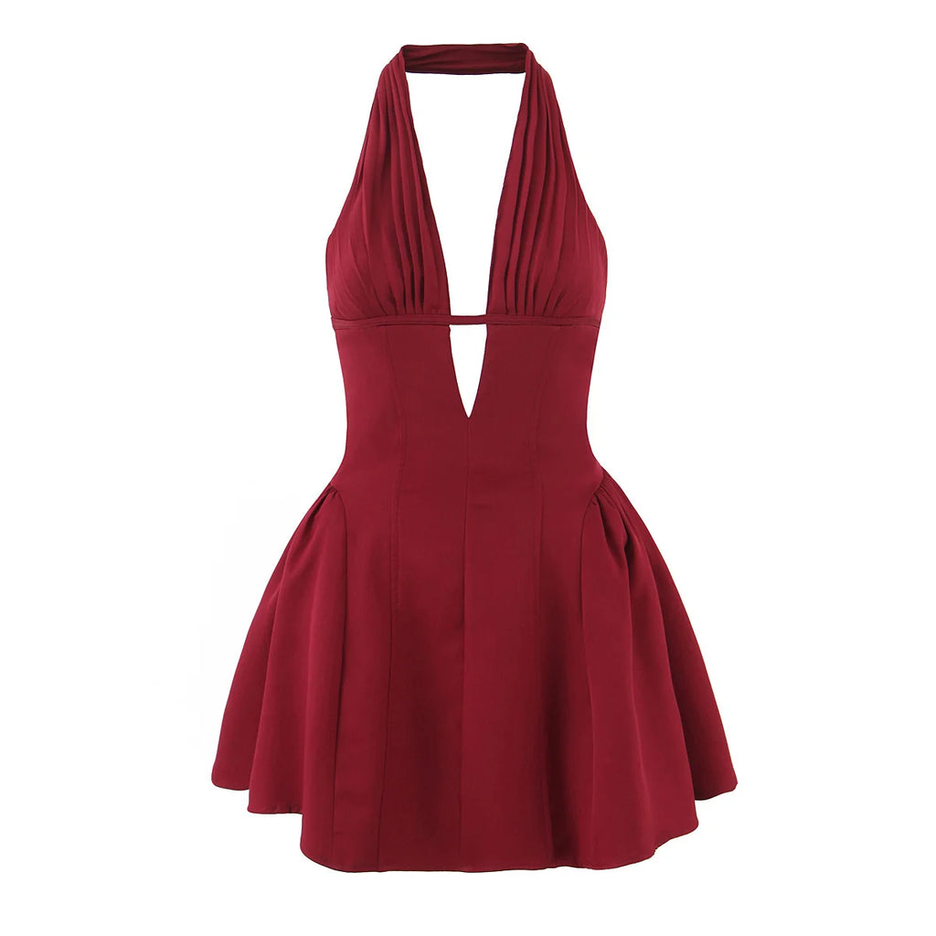 Robe Halter Pois Rétro Chic