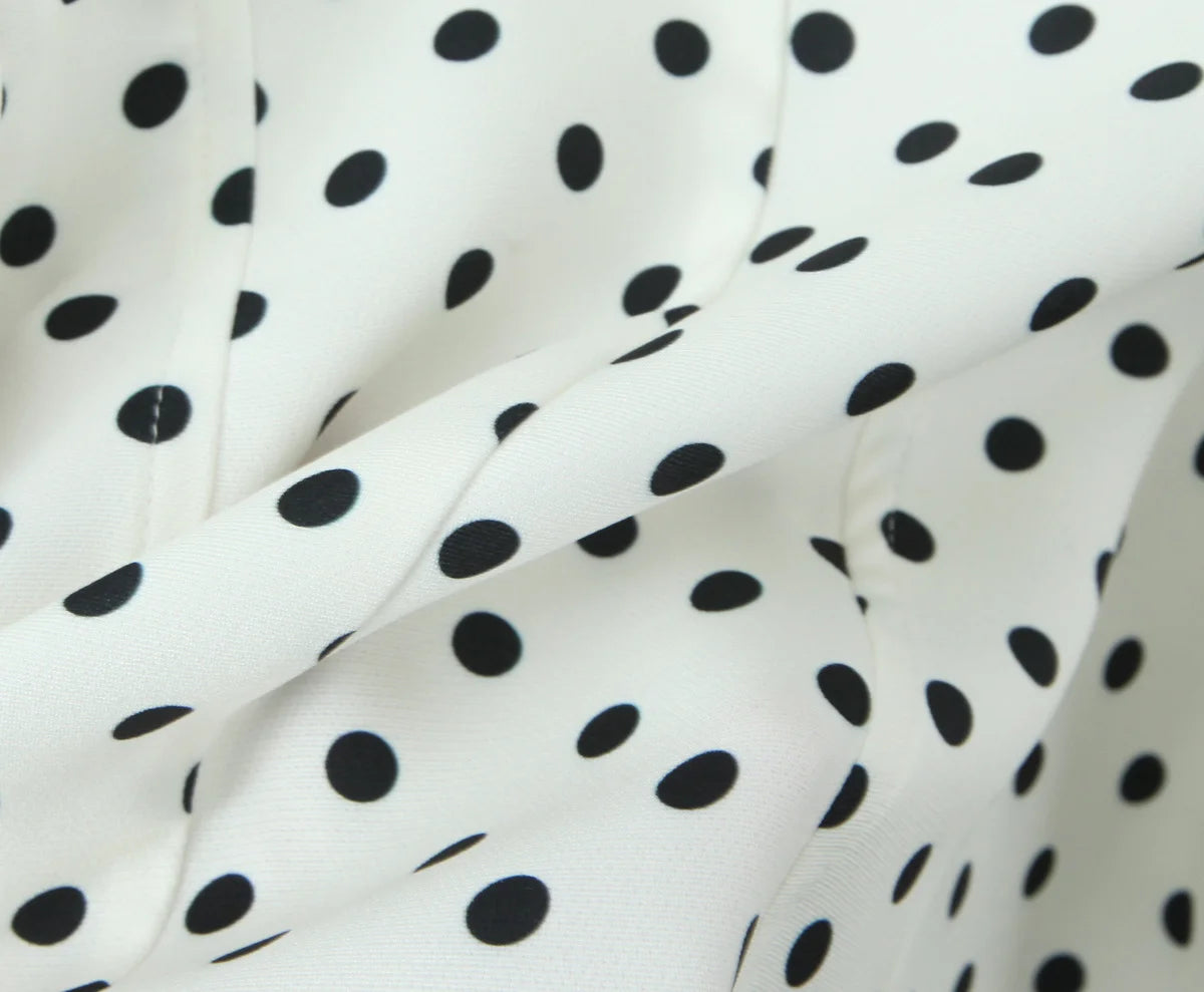 Polka Dot Halter Dress Backless A-Line Mini