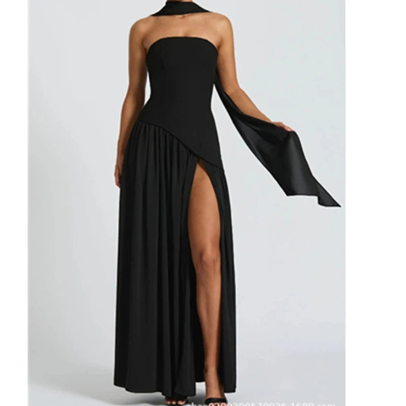 Robe Bustier Écharpe Chic
