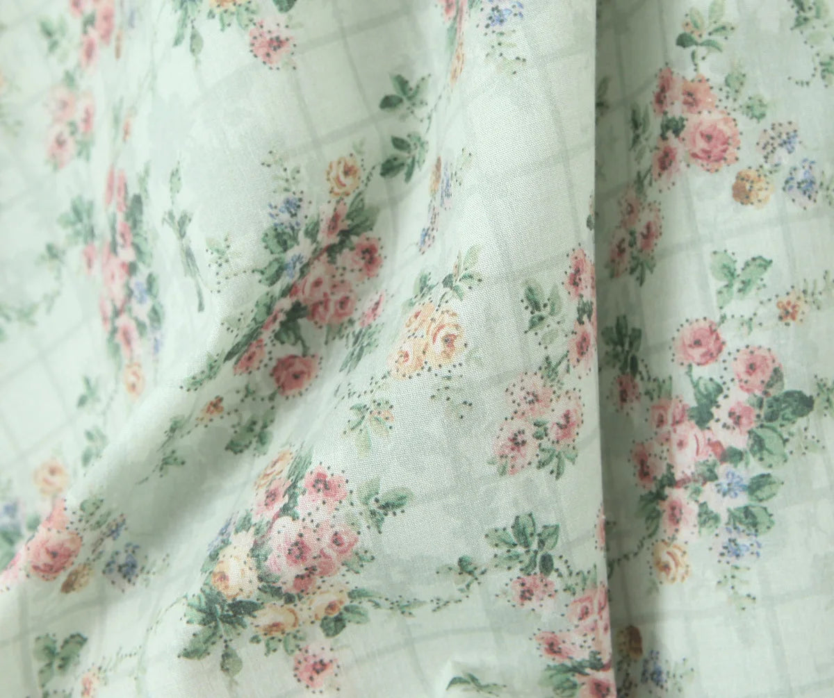 Green Floral Midi Dress Spaghetti Strap Low Waist