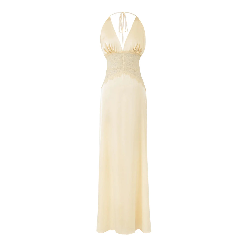 Robe Satin Halter Chic