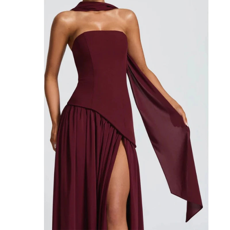 Robe Bustier Écharpe Chic