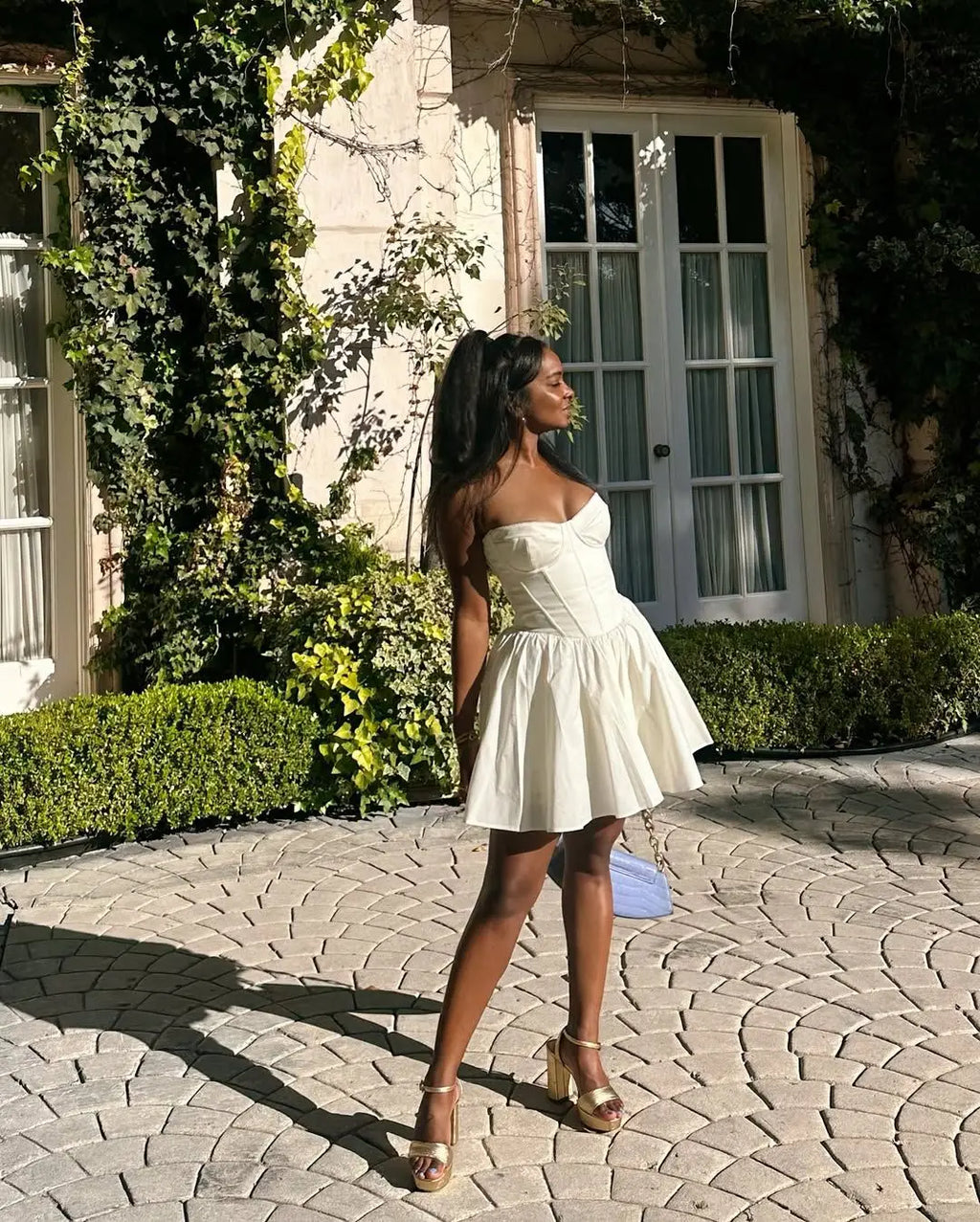 Robe Bustier Beige Chic