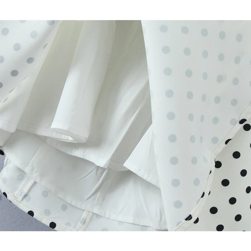 Polka Dot Halter Dress Backless A-Line Mini