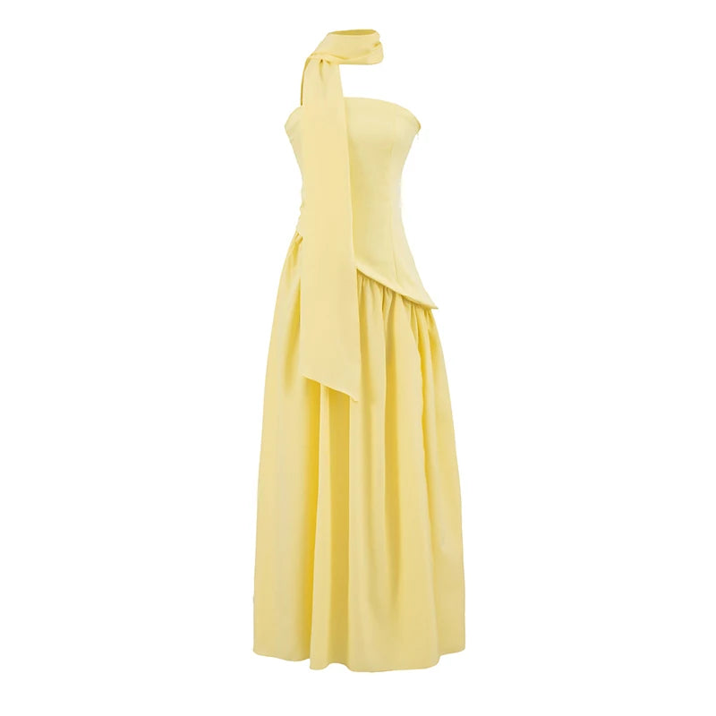 Robe Bustier Écharpe Chic