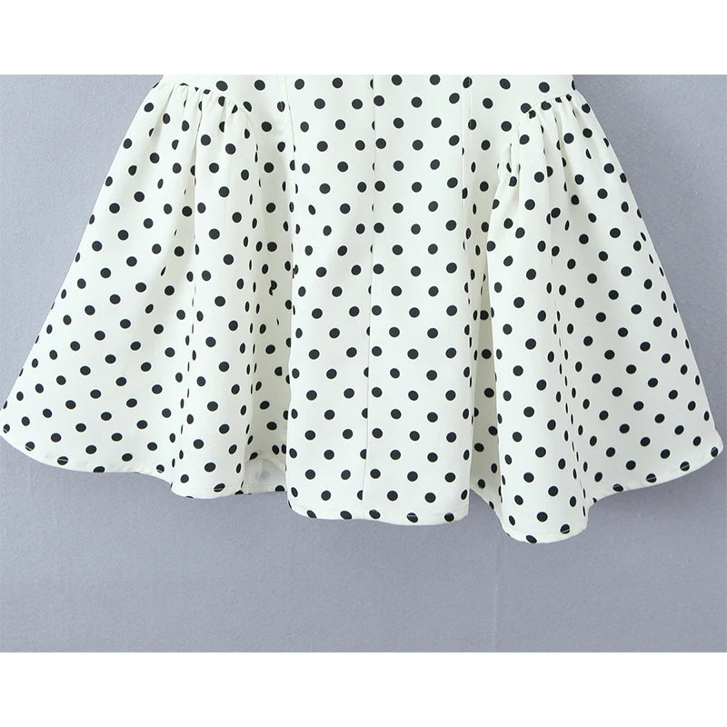 Polka Dot Halter Dress Backless A-Line Mini