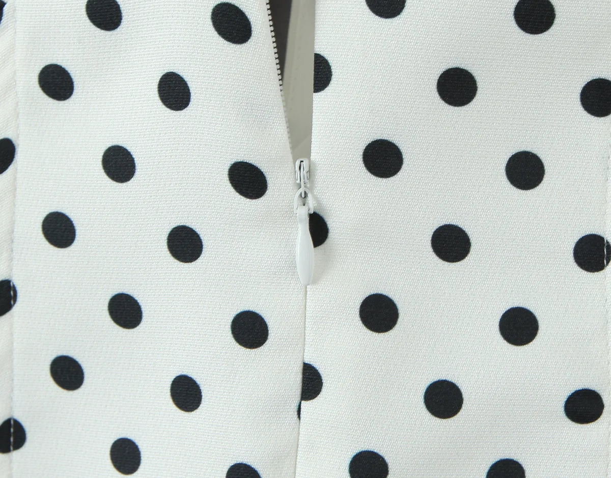 Polka Dot Halter Dress Backless A-Line Mini