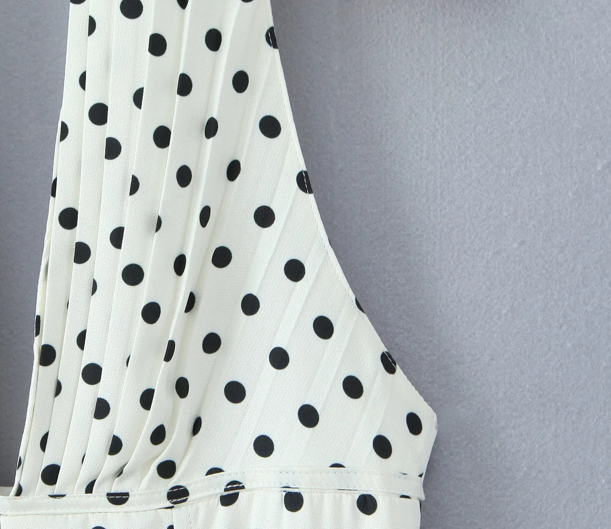 Polka Dot Halter Dress Backless A-Line Mini
