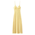 Robe Satin Jaune Chic