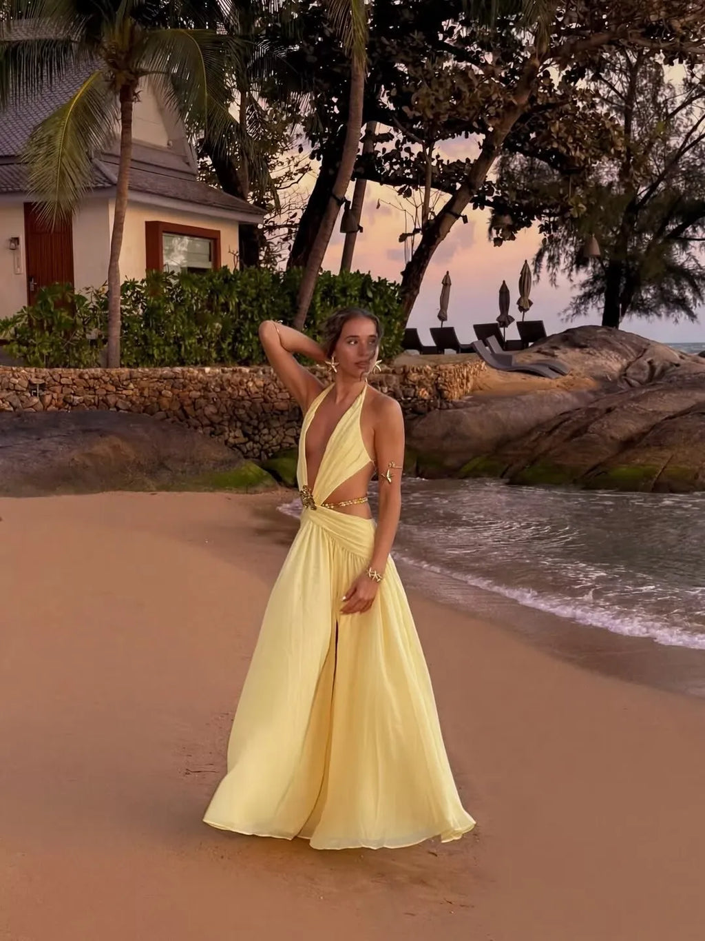 Robe Fendue Dos Nu