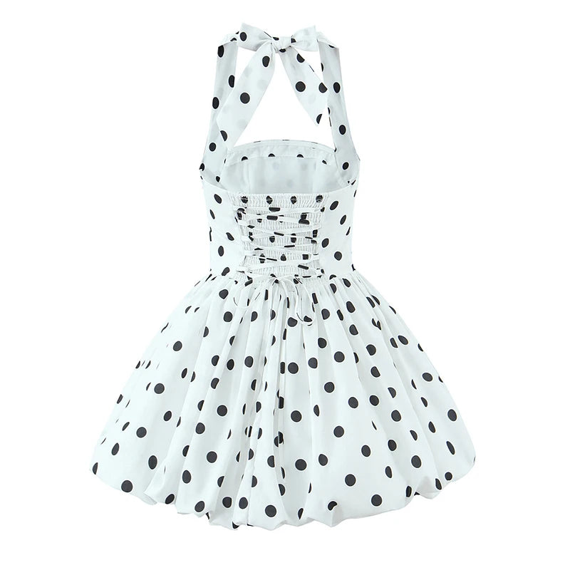 Robe Bustier Pois Blanche