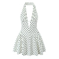 Robe Halter Pois Rétro Chic