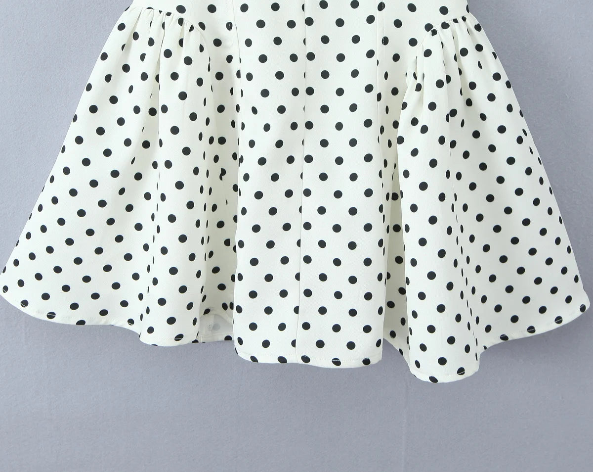 Polka Dot Halter Dress Backless A-Line Mini