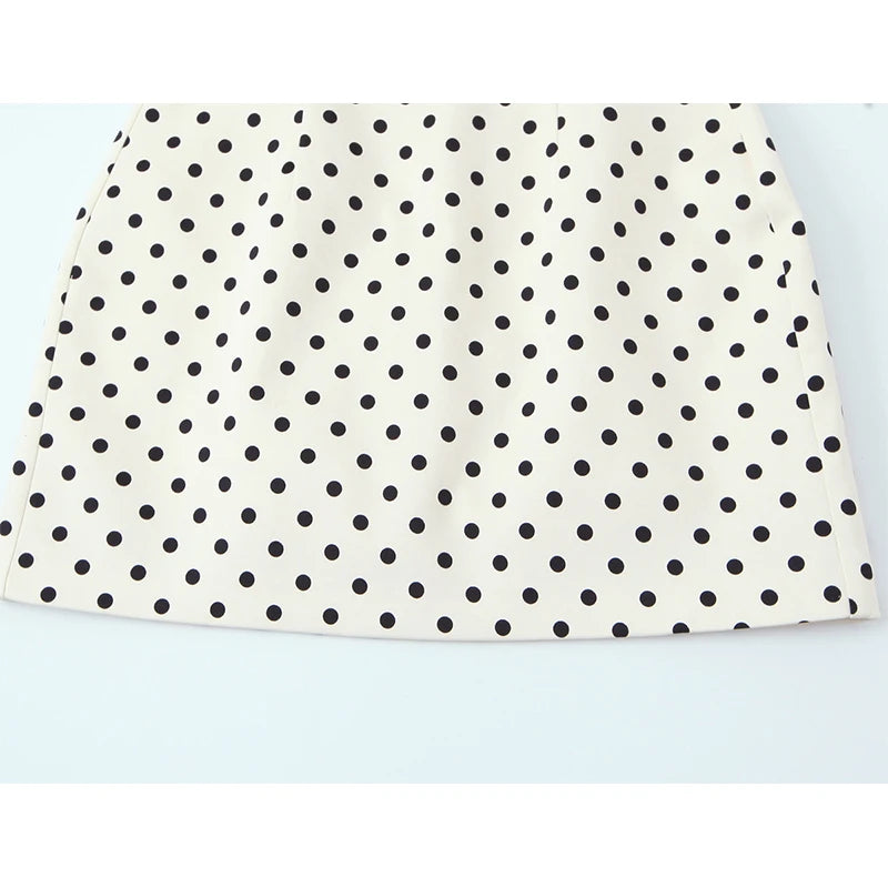 Bow Tie Polka Dot Mini Dress Short Sleeve