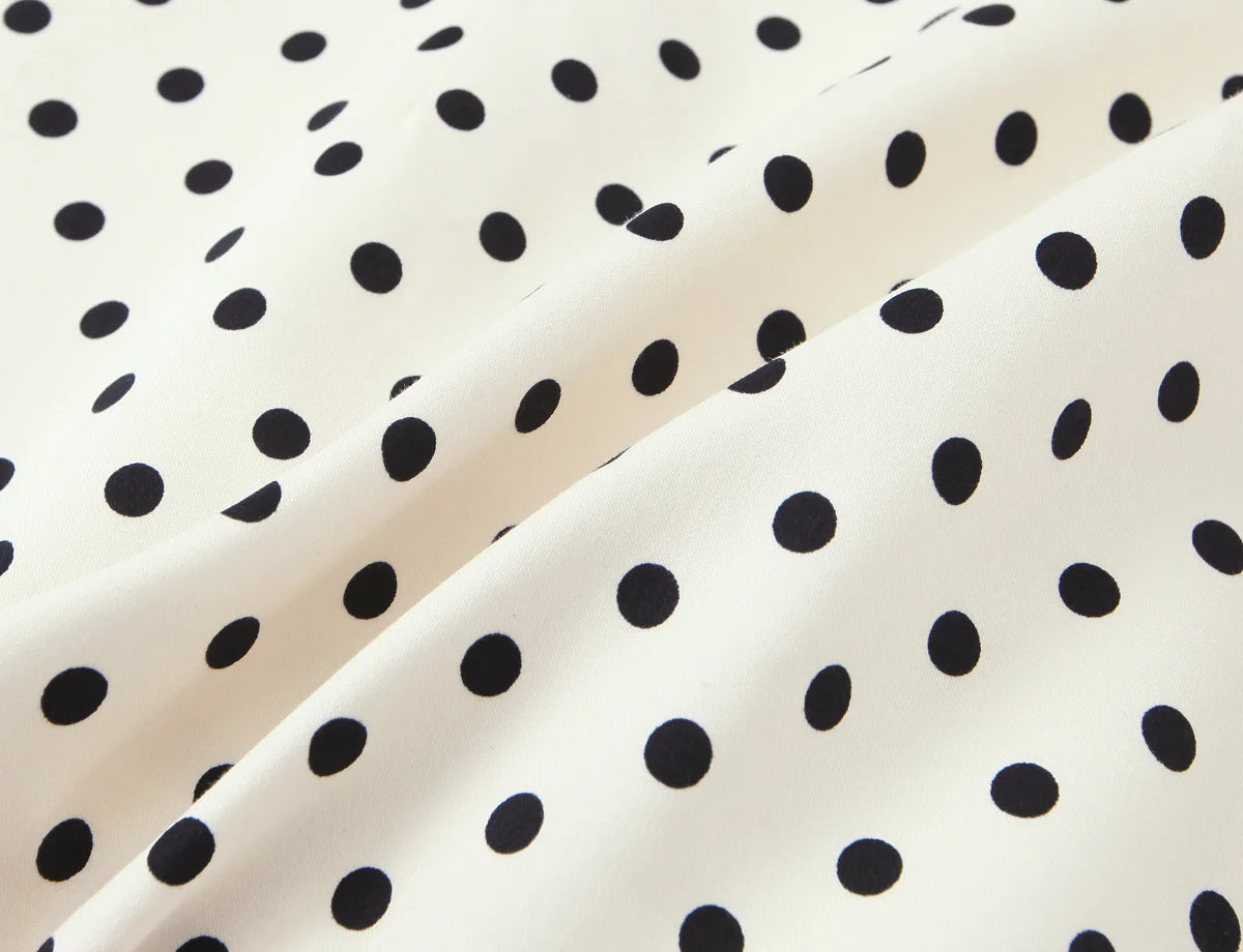 Bow Tie Polka Dot Mini Dress Short Sleeve