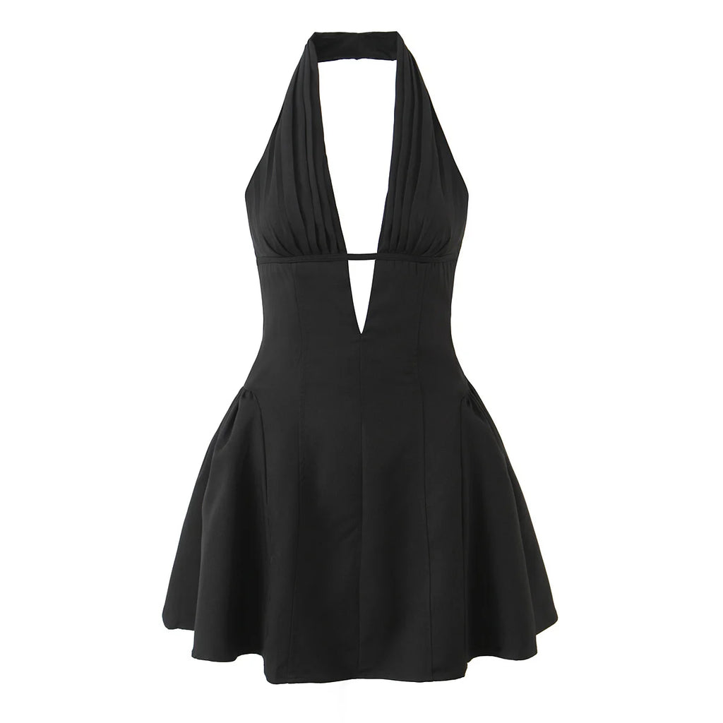 Robe Halter Pois Rétro Chic