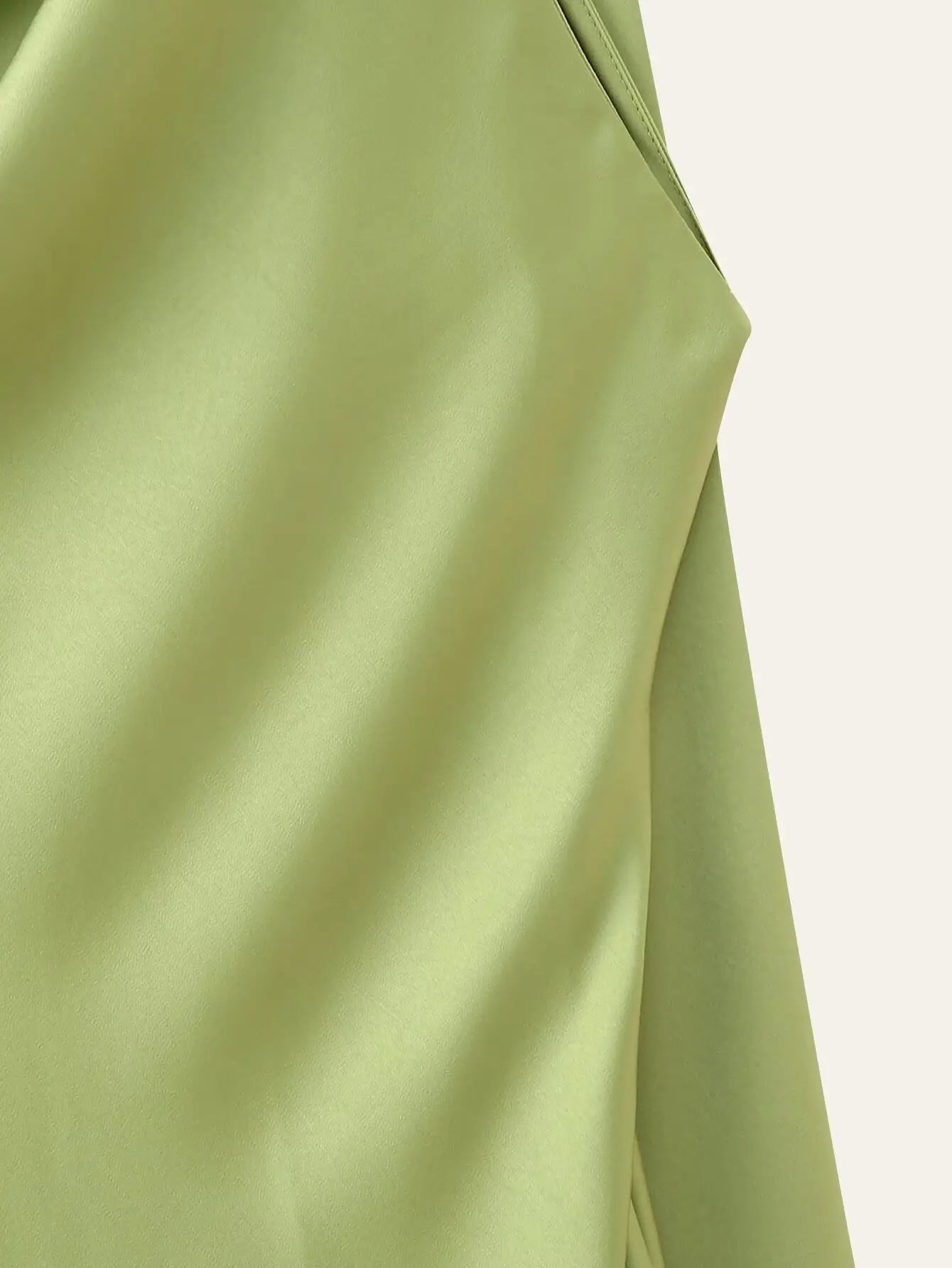Green Satin Halter Maxi Dress Backless