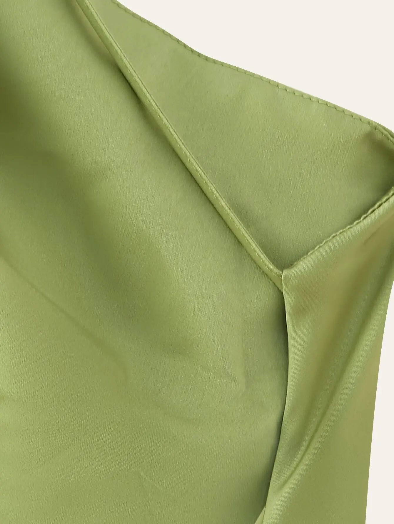 Green Satin Halter Maxi Dress Backless