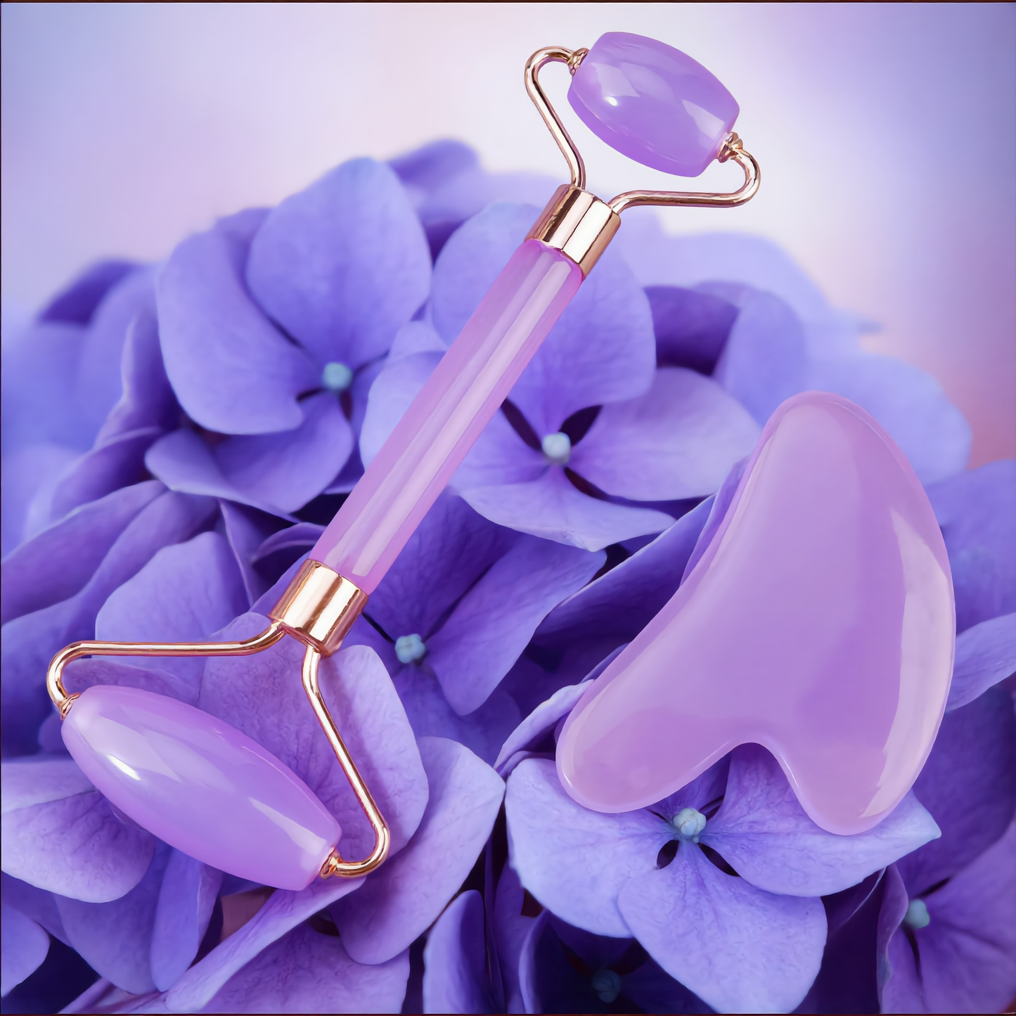 Lavender Gua Sha & Roller Set – Face Sculpting
