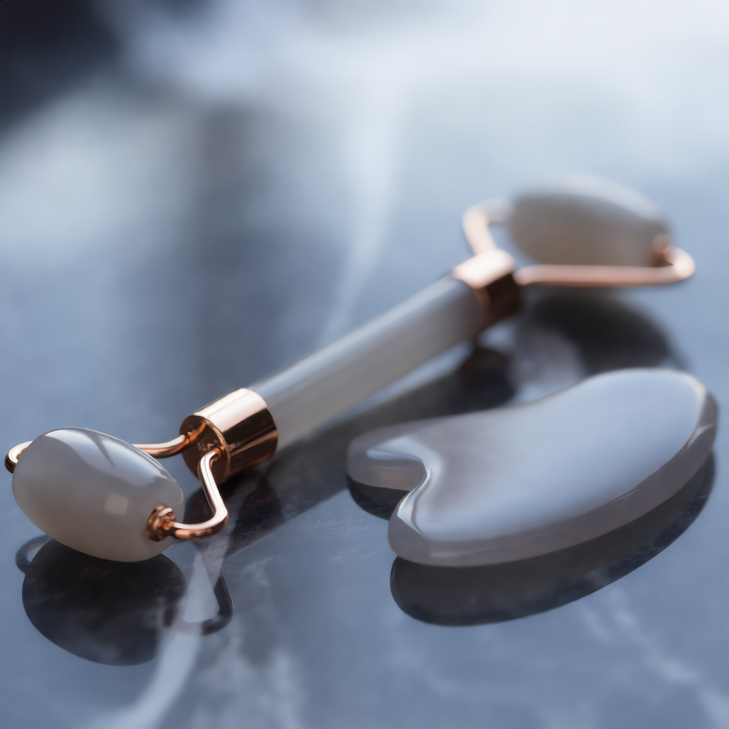 Grey Agate Gua Sha & Roller Set – Face Sculpting