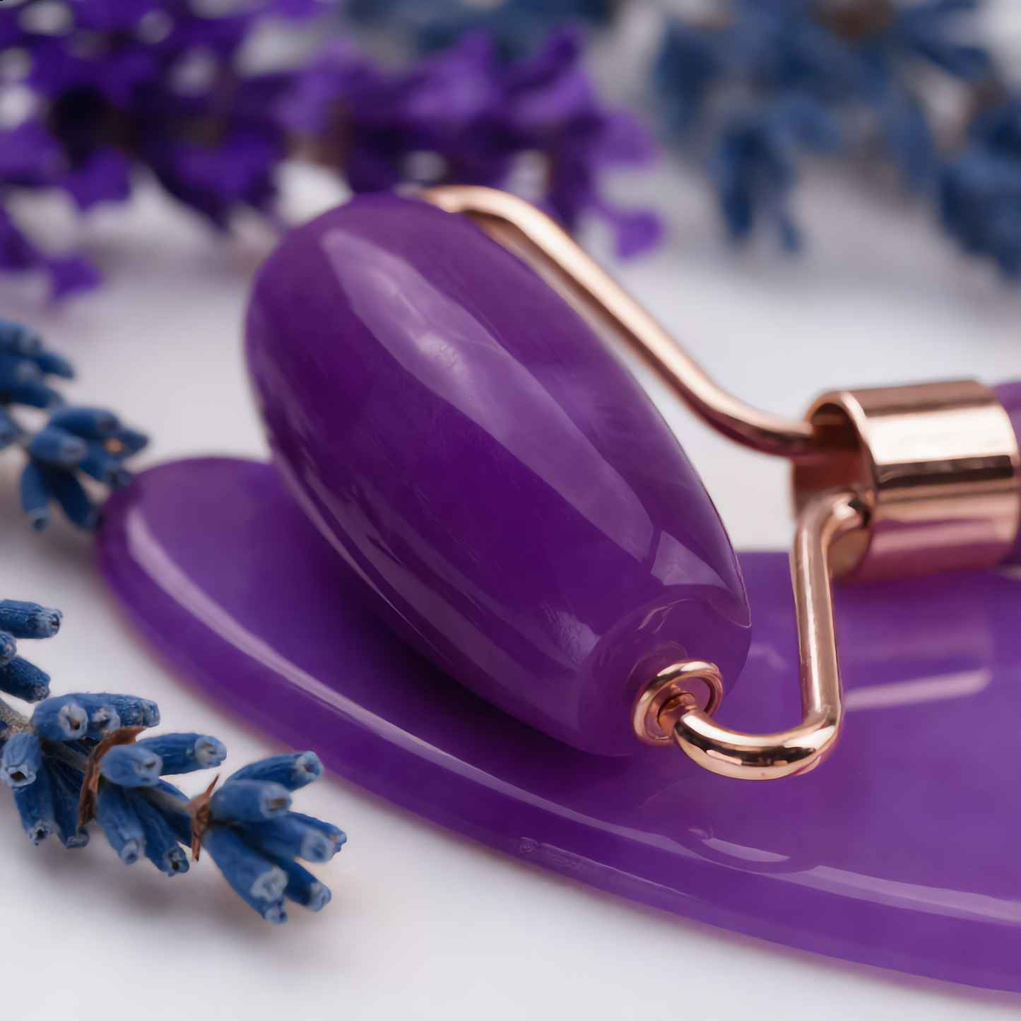 Purple Amethyst Gua Sha & Roller Set – Face Sculpting