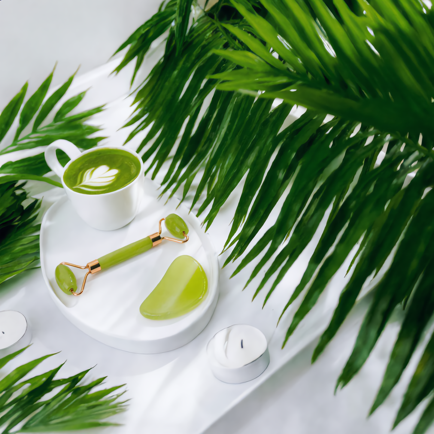 Green Jade Gua Sha & Roller Set – Face Sculpting