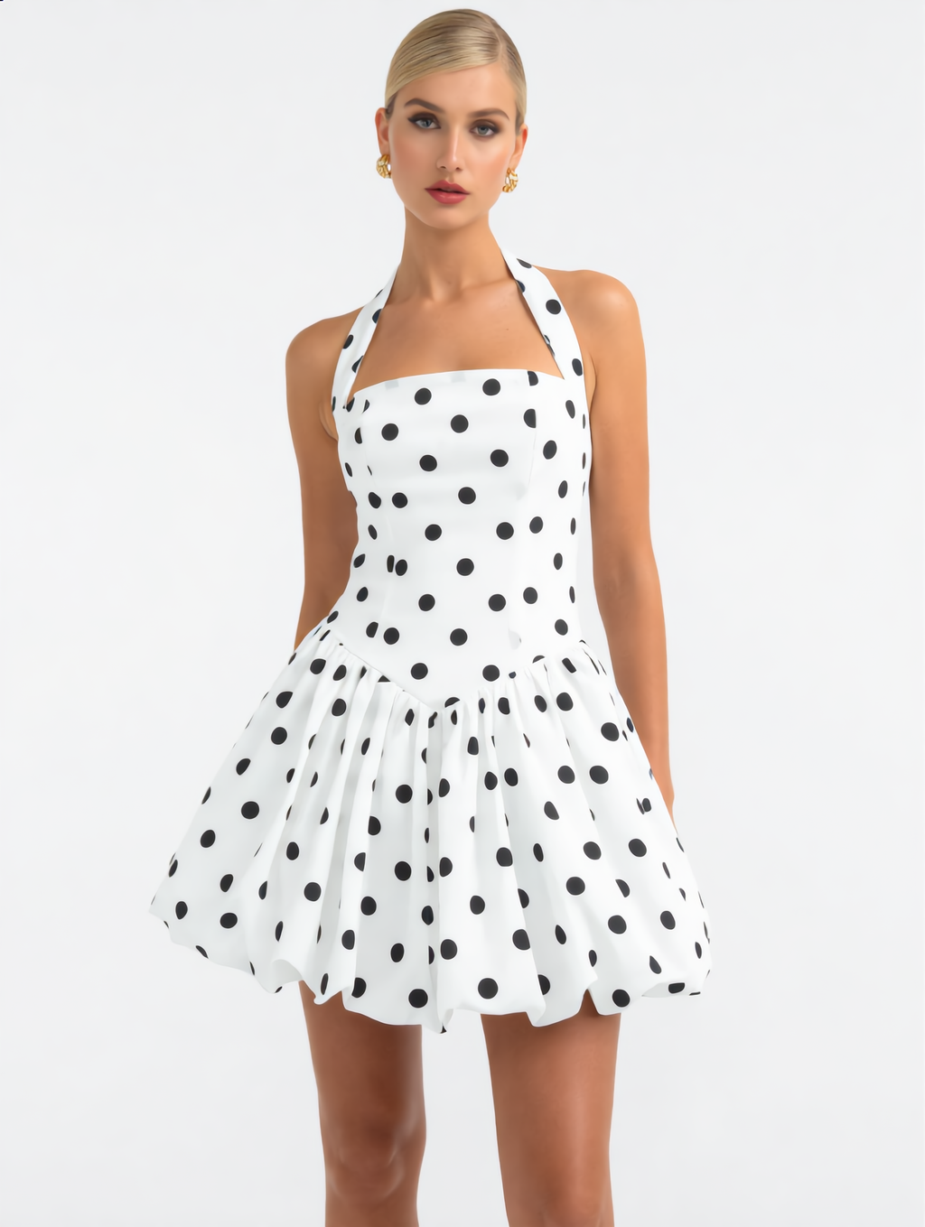 Robe Bustier Pois Blanche