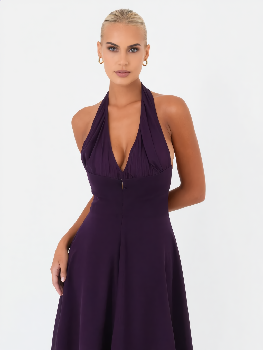 Robe Halter Plissée Chic