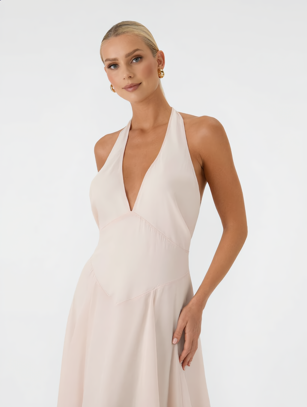Robe Halter Plissée Chic