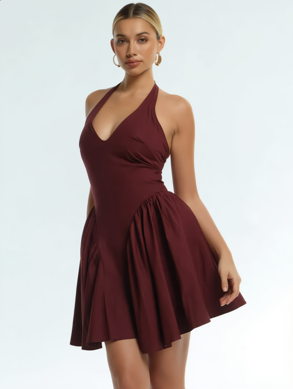 Robe Halter Courte Chic